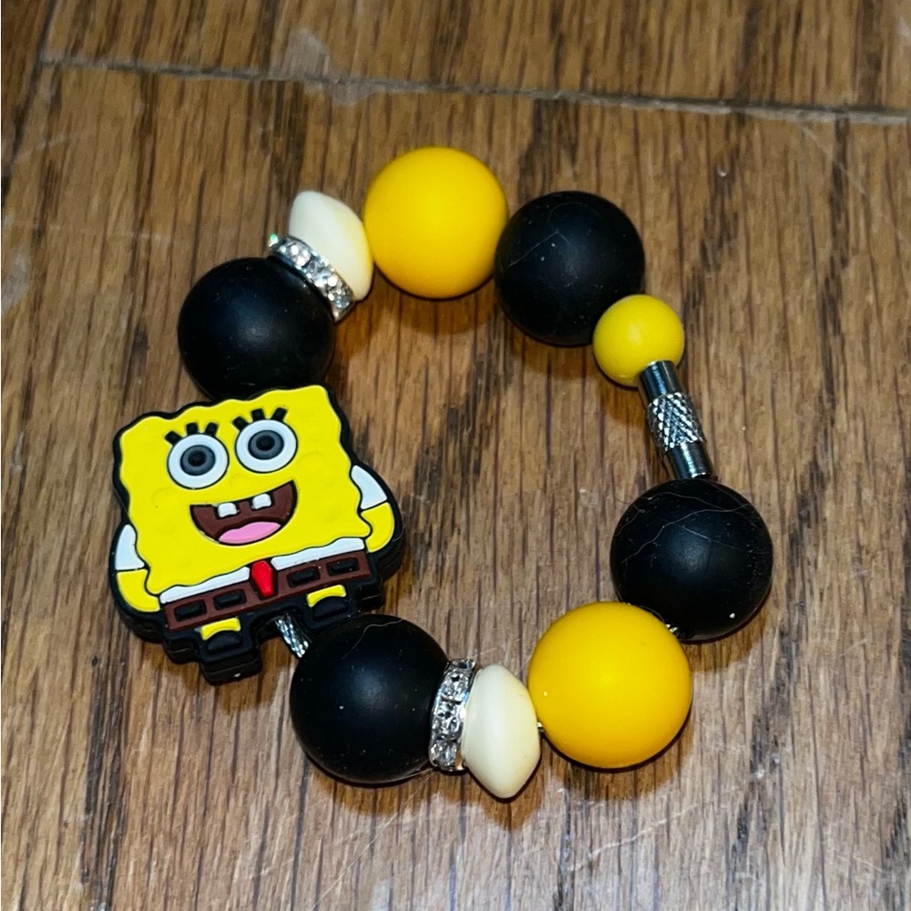Handmade Spongebob squarepants Beaded Tumbler Stanley cup charm Bracelet